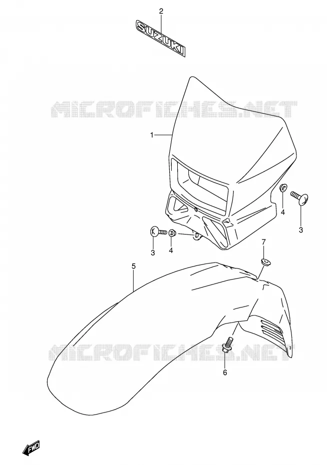 HEADLAMP HOUSING (MODEL K2) Suzuki MOTO 650 DR 2004  DR650SEK4(E3/E28)