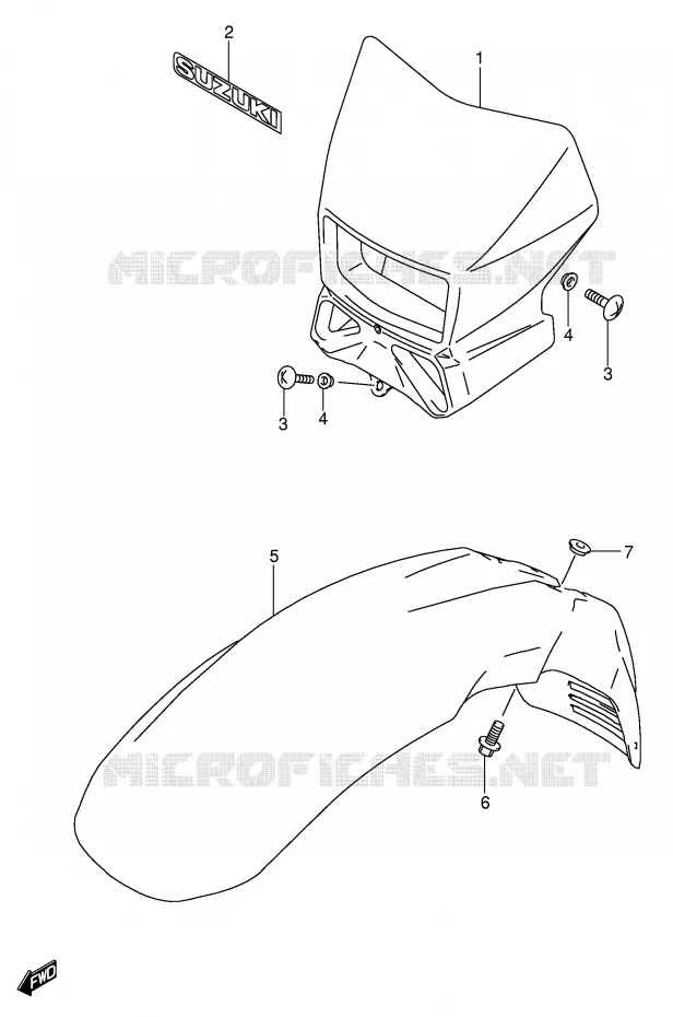 HEADLAMP HOUSING (MODEL K3/K4) Suzuki MOTO 650 DR 2004  DR650SEK4(E3/E28)