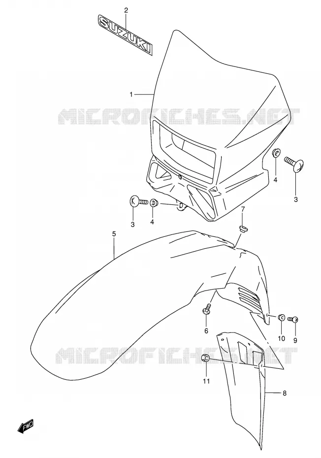HEADLAMP HOUSING (MODEL K3) Suzuki MOTO 650 DR 2002  DR650SEK2(E4)