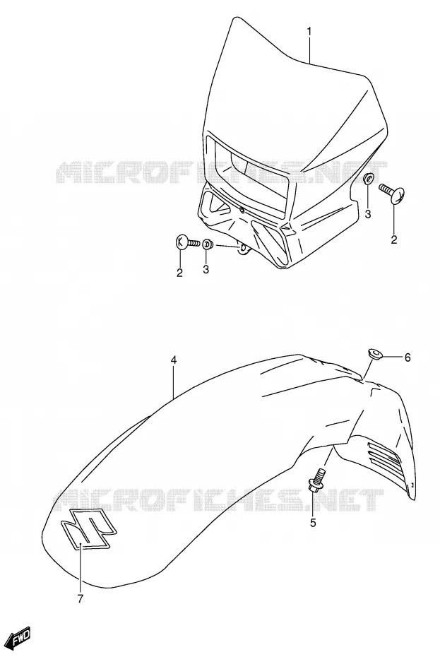 HEADLAMP HOUSING (MODEL K5 E24) Suzuki MOTO 650 DR 2005  DR650SEK5(E4)