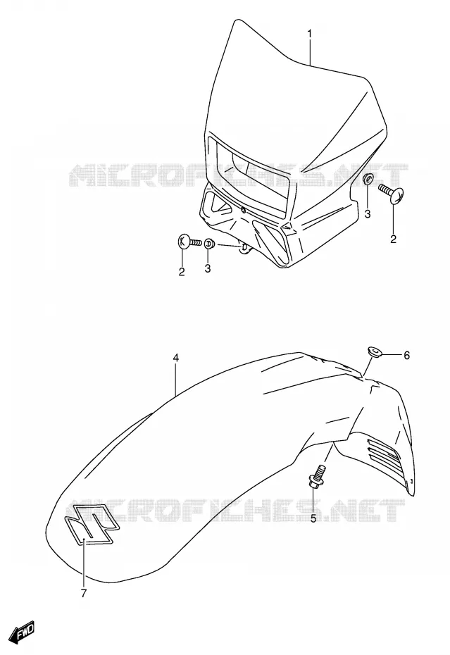 HEADLAMP HOUSING (MODEL K5) Suzuki MOTO 650 DR 2003  DR650SEK3(E3/E28)