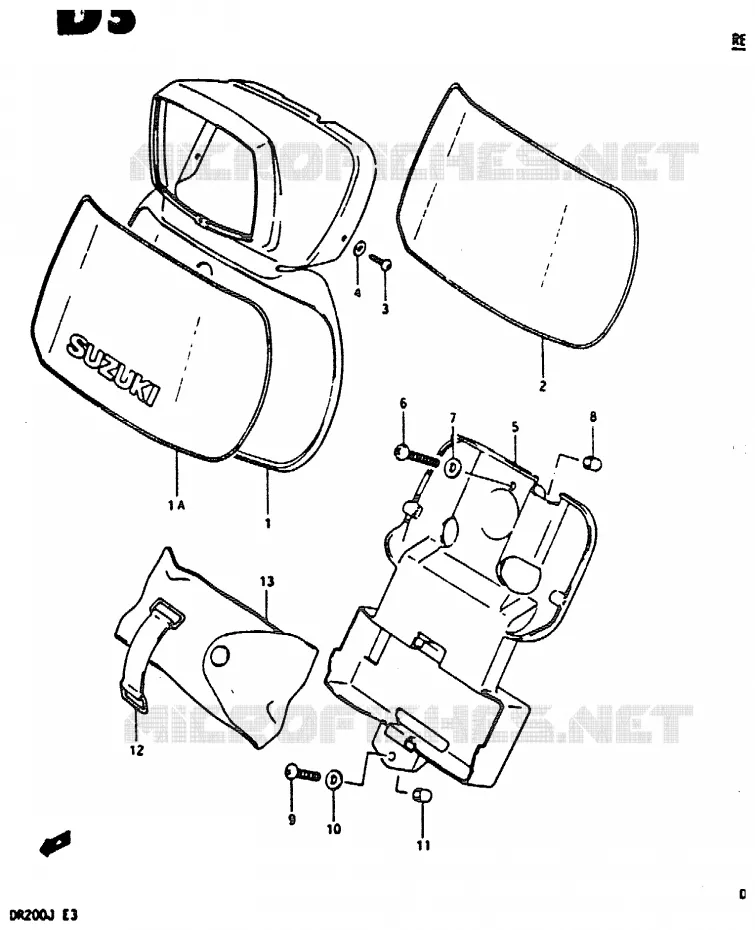 HEADLAMP HOUSING Suzuki MOTO 200 DR 1987  DR200H(G/H/J)