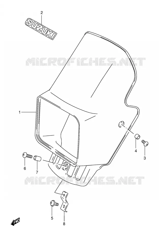 HEADLIGHT COVER (MODEL X/Y) Suzuki MOTO 125 DR 1994  DR125SER(E4)