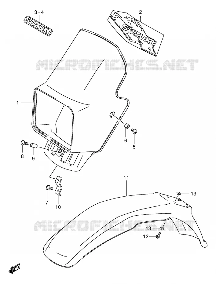 HEADLIGHT COVER Suzuki MOTO 200 DR 1998  DR200SEW(E24)