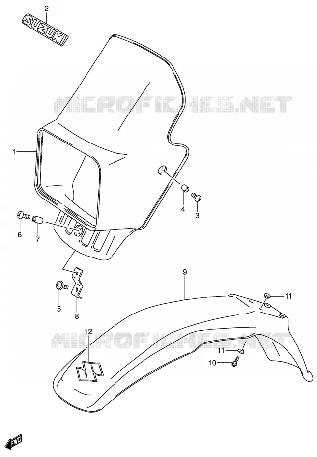 HEADLIGHT COVER Suzuki MOTO 200 DR 2004  DR200SEK4(E3/E28)