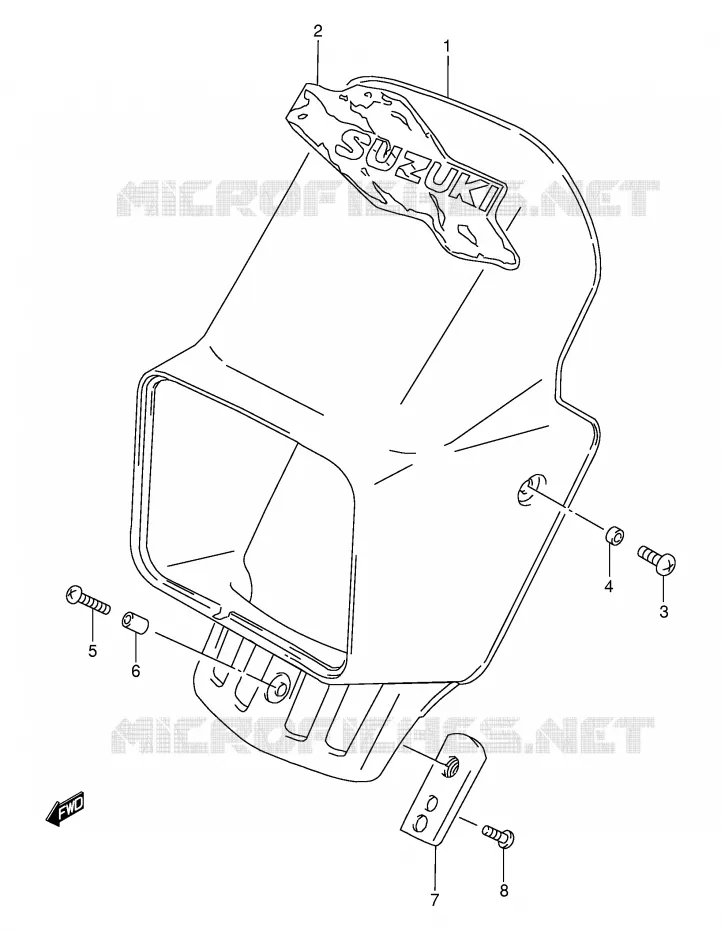 HEADLIGHT COVER Suzuki MOTO 250 DR 1995  DR250SES(E24)
