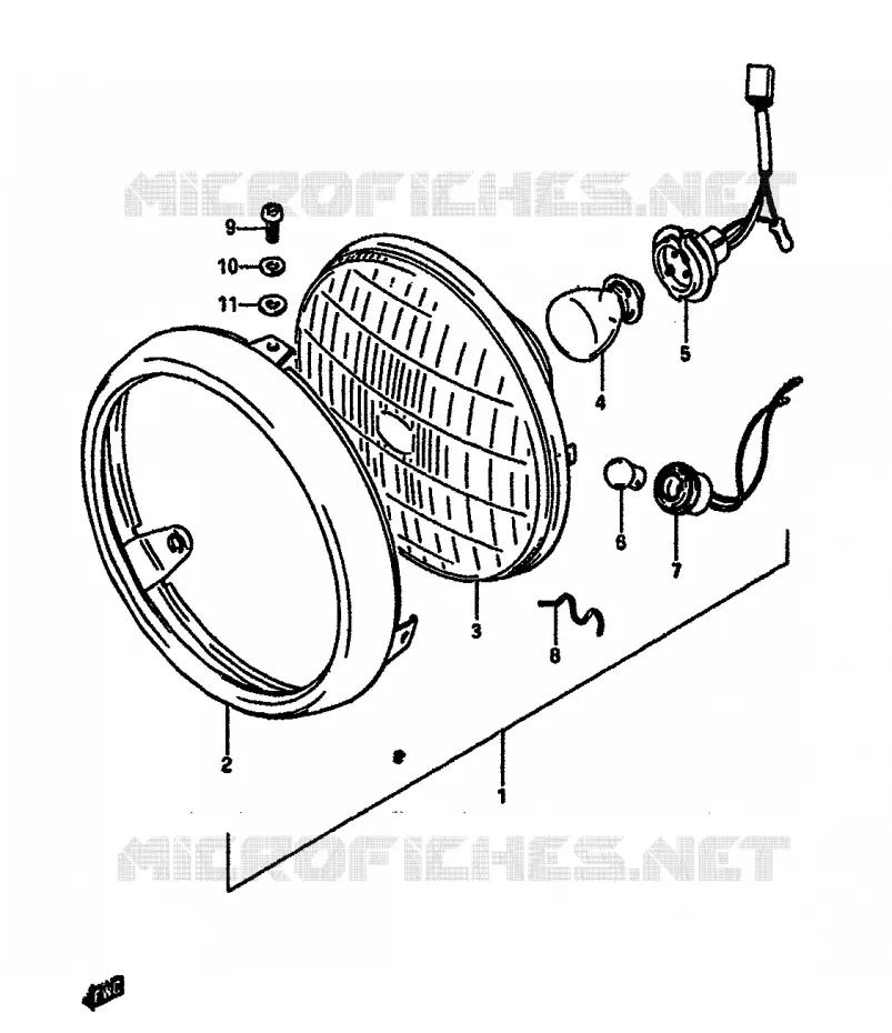 HEADLIGHT (E1,E2,E6,E24,E41) Suzuki MOTO 250 DR 1987  DR250SH(E/F/G/H)
