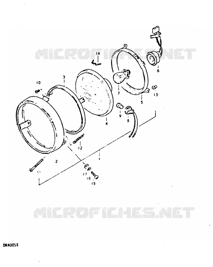 HEADLIGHT (E2) Suzuki MOTO 400 DR 1980  DR400ST(T/X)