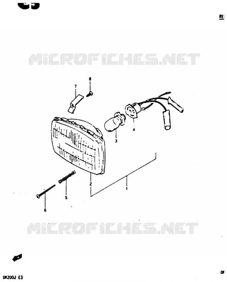HEADLIGHT Suzuki MOTO 200 DR 1988  DR200J(G/H/J)