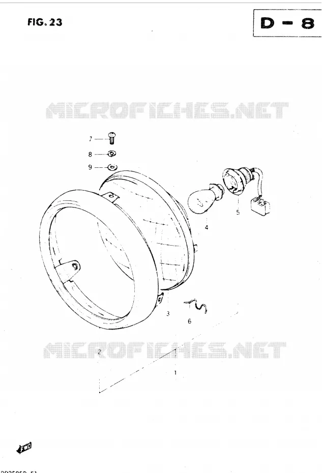 HEADLIGHT Suzuki MOTO 250 DR 1983  DR250SD(E1)