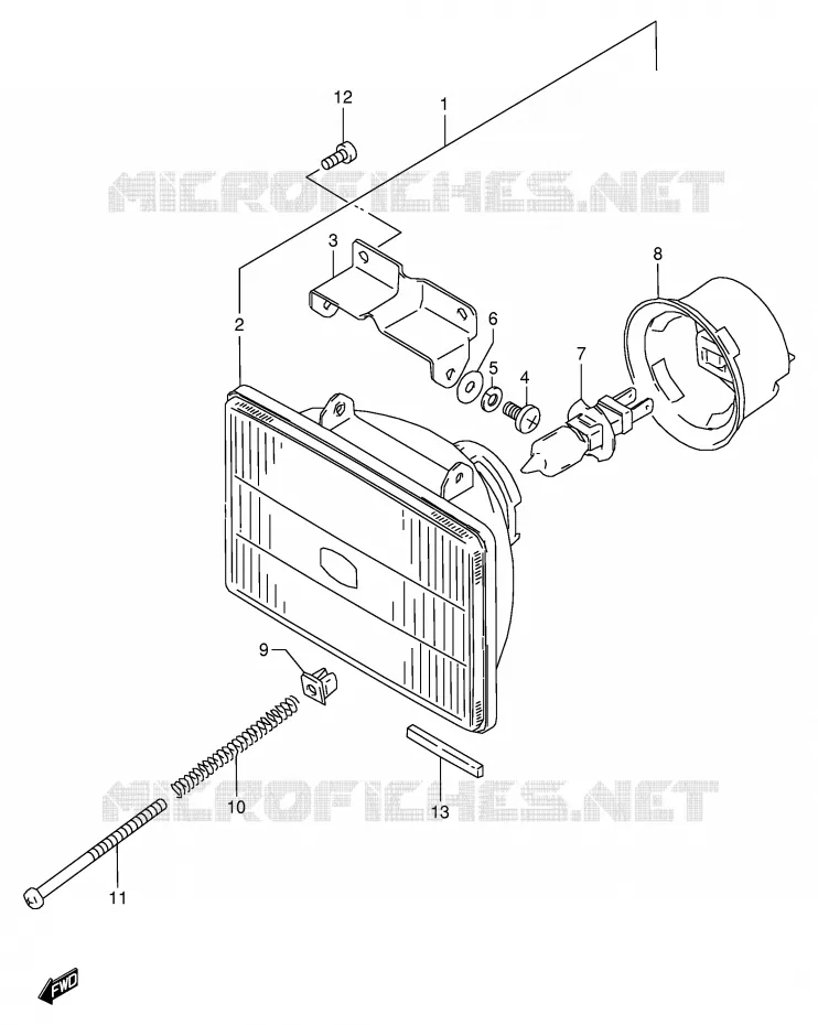 HEADLIGHT Suzuki MOTO 350 DR 1998  DR350W(E1)