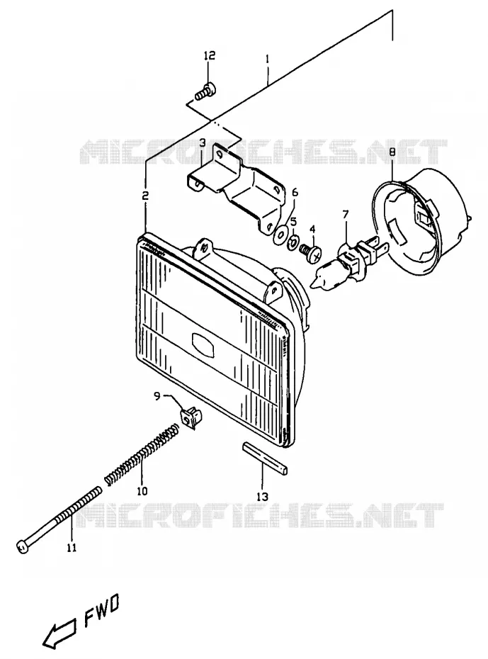HEADLIGHT Suzuki MOTO 350 DR 1999  DR350X(V/W/X)
