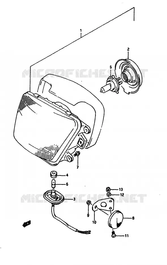 HEADLIGHT Suzuki MOTO 650 DR 1990  DR650SL(L/M)