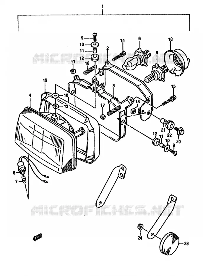 HEADLIGHT Suzuki MOTO 750 DR 1988  DR750SJ(J/K)