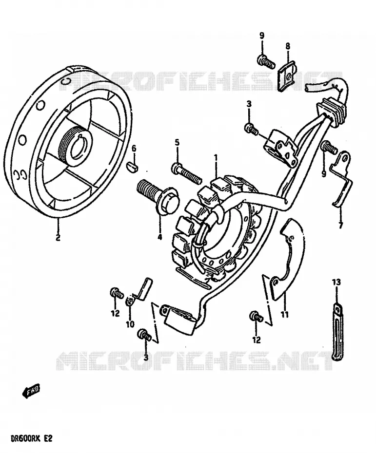 IGNITION Suzuki MOTO 600 DR 1986  DR600RG(E2)