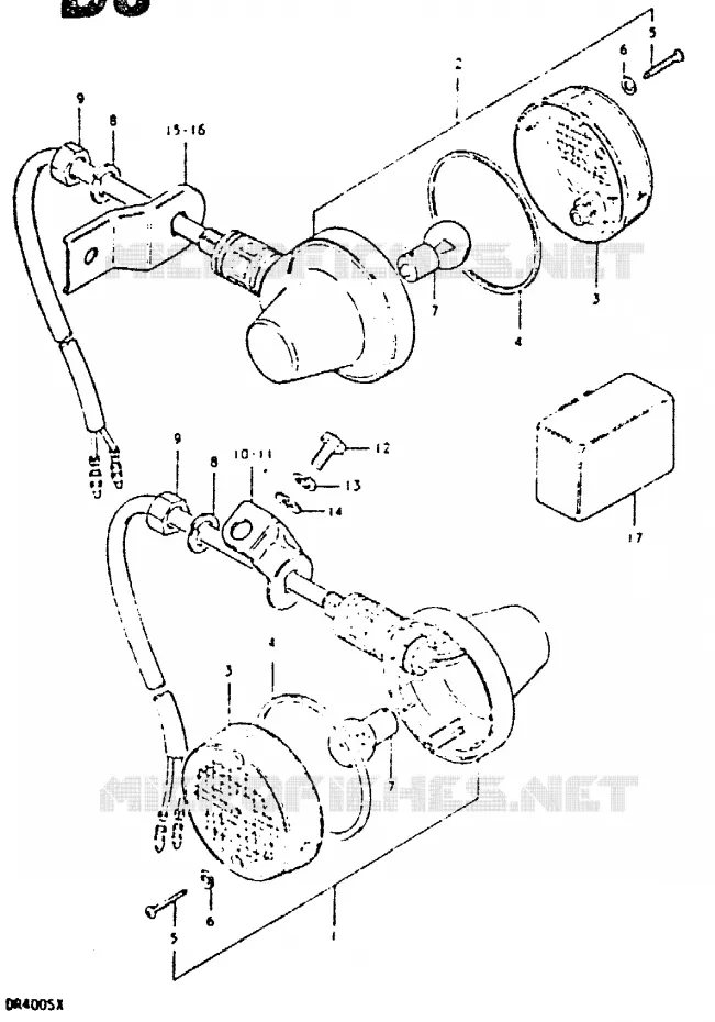 INDICATORS (E2, E15) Suzuki MOTO 400 DR 1980  DR400ST(T/X)