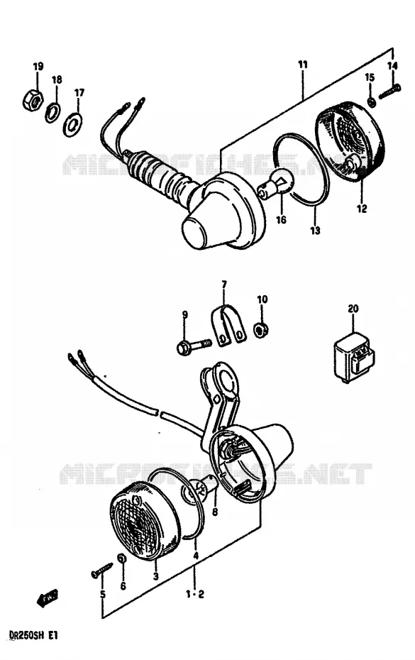 INDICATORS (E2) Suzuki MOTO 250 DR 1984  DR250SE(E/F/G/H)