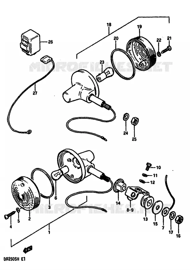INDICATORS (E22) Suzuki MOTO 250 DR 1986  DR250SG(E/F/G/H)