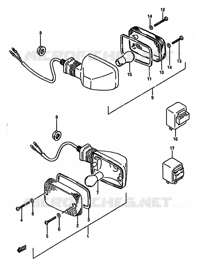 INDICATORS Suzuki MOTO 750 DR 1988  DR750SJ(J/K)