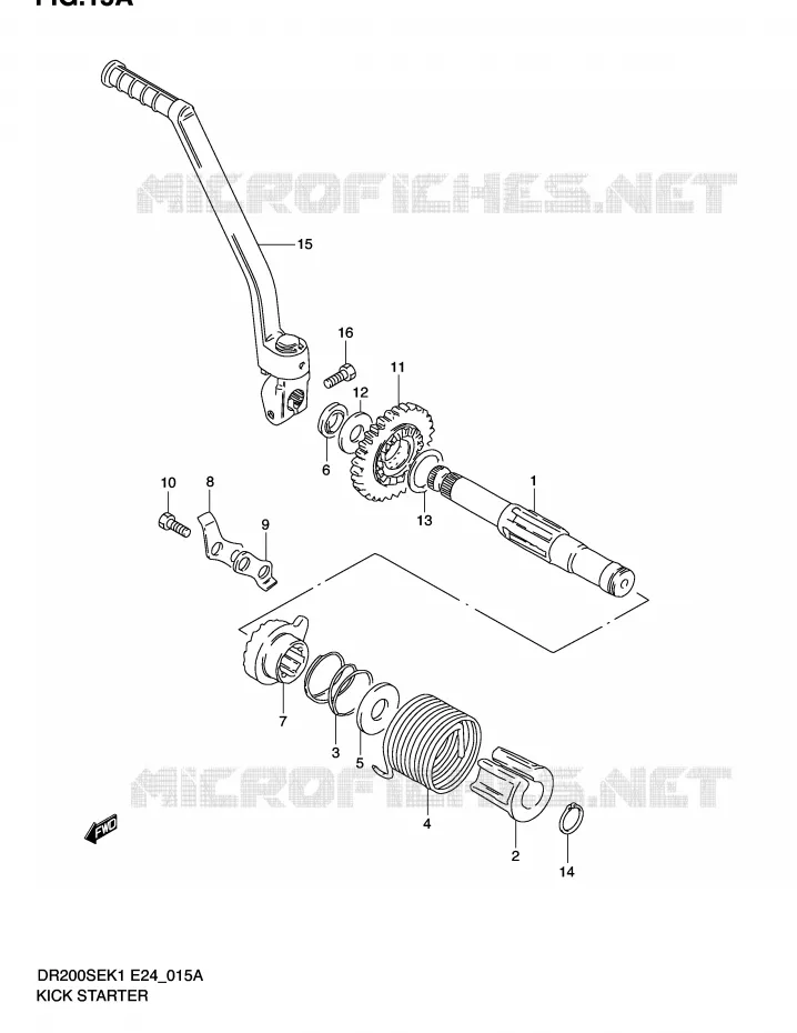 KICK STARTER (MODEL K2/K3/K4/K5 E6,E24) Suzuki MOTO 200 DR 2001  DR200SEK1(E24)