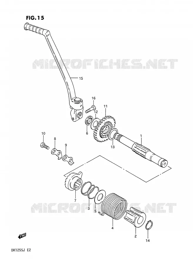 KICK STARTER Suzuki MOTO 125 DR 1985  DR125SF(E2)