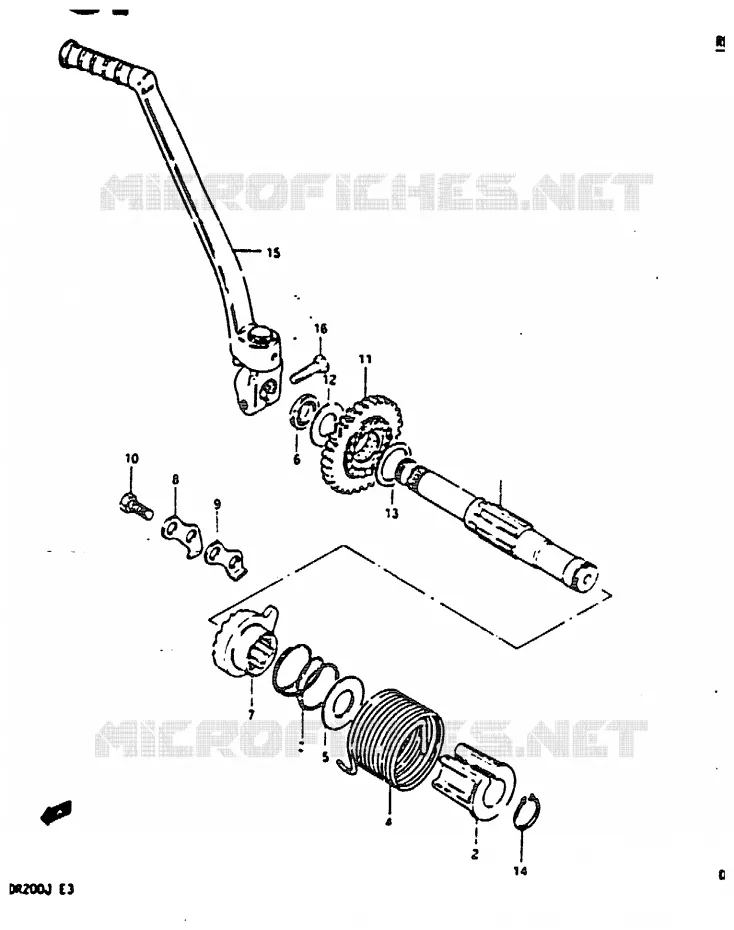 KICK STARTER Suzuki MOTO 200 DR 1988  DR200J(G/H/J)