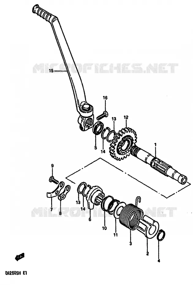 KICK STARTER Suzuki MOTO 250 DR 1984  DR250SE(E/F/G/H)