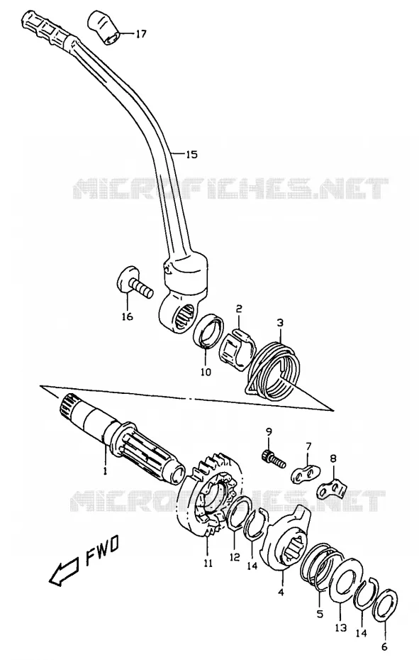KICK STARTER Suzuki MOTO 350 DR 1999  DR350X(V/W/X)