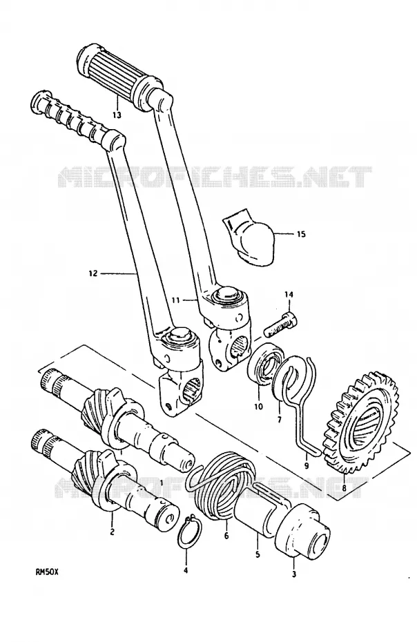 KICK STARTER Suzuki MOTO 50 RM 1981  RM50X(C/N/T/X)
