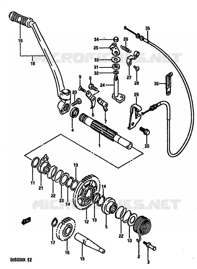 KICK STARTER Suzuki MOTO 600 DR 1988  DR600RUJ(E2)