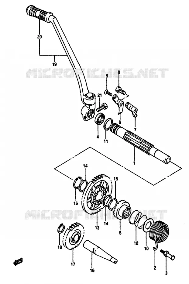 KICK STARTER Suzuki MOTO 650 DR 1991  DR650RSUM(L/M)