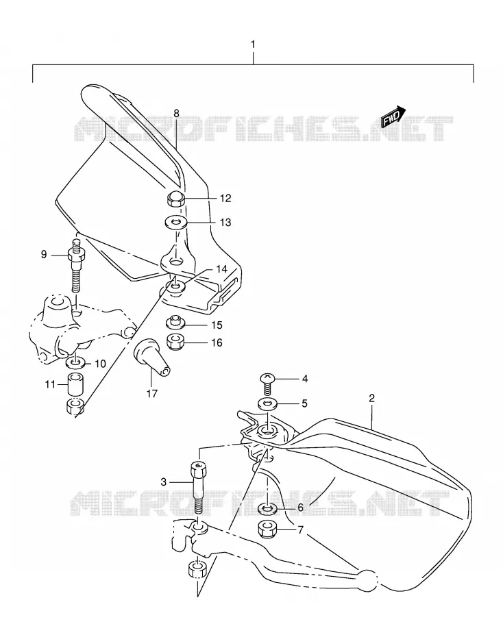 KNUCKLE COVERS (OPTION)(MODEL X/Y) Suzuki MOTO 125 DR 2000  DR125SEUY(E4)