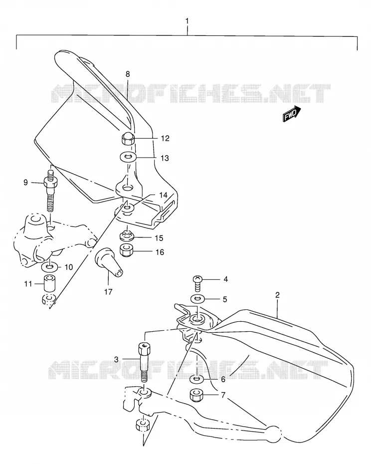 KNUCKLE COVERS (OPTIONAL) Suzuki MOTO 200 DR 1999  DR200SEX(E24)