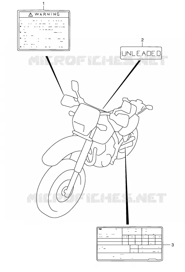 LABEL (MODEL K2/K3) Suzuki MOTO 650 DR 2004  DR650SEK4(E4)