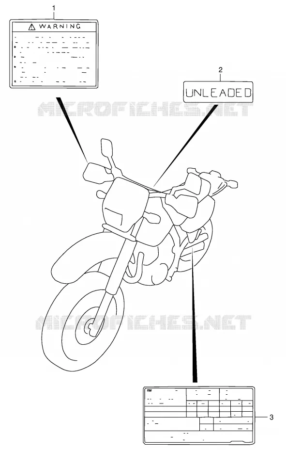 LABEL (MODEL K4/K5 E24) Suzuki MOTO 650 DR 2001  DR650SEUK1(E4)