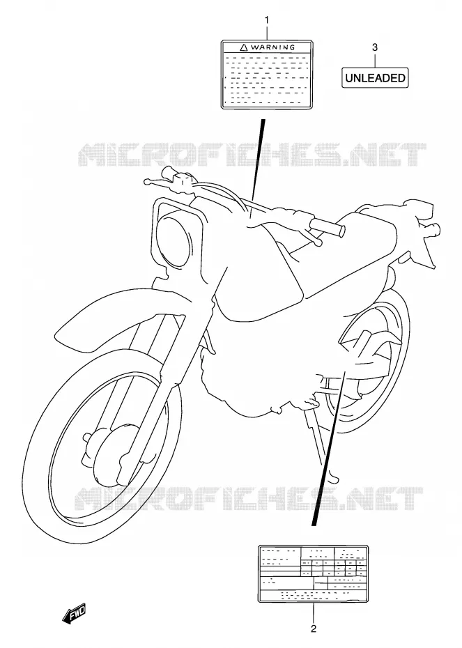 LABEL (MODEL X/Y) Suzuki MOTO 125 DR 2000  DR125SEY(E4)