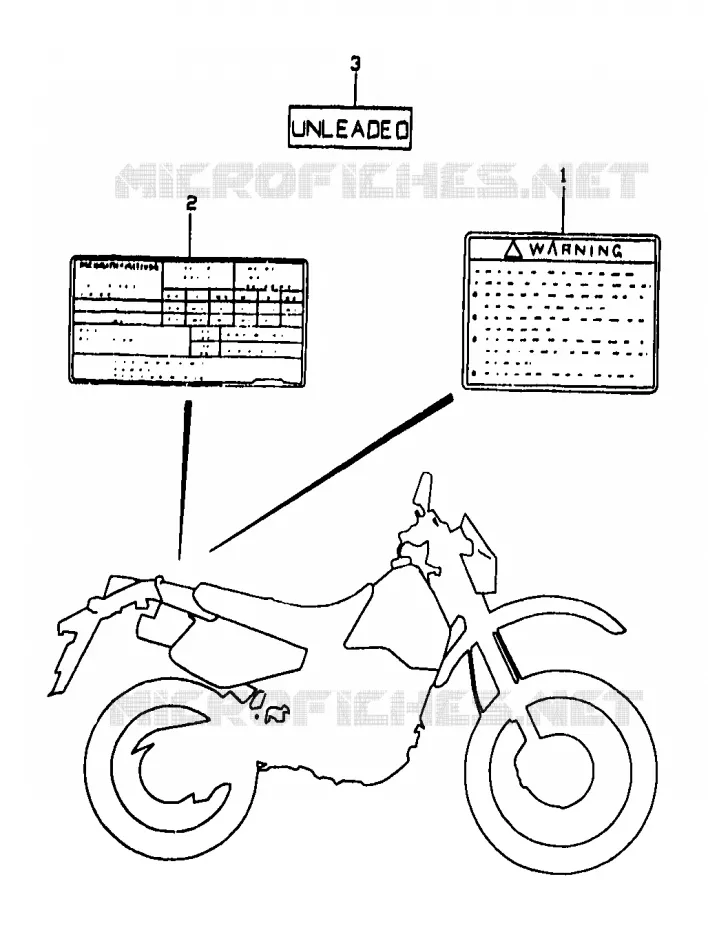 LABEL Suzuki MOTO 350 DR 1998  DR350W(V/W/X)