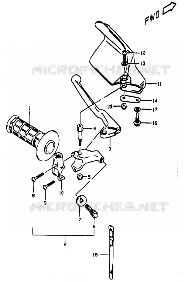 LEFT LEVER - HANDGRIP (E24) Suzuki MOTO 350 DR 1999  DR350X(V/W/X)
