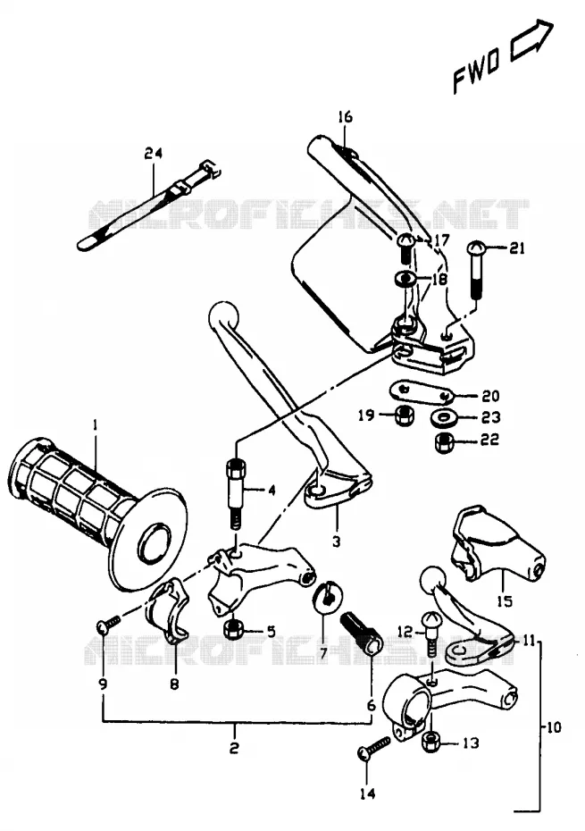 LEFT LEVER - HANDGRIP Suzuki MOTO 350 DR 1997  DR350V(V/W/X)