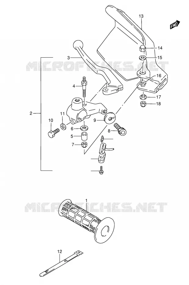 LEFT LEVER - HANDGRIP Suzuki MOTO 800 DR 1995  DR800SS(E4)