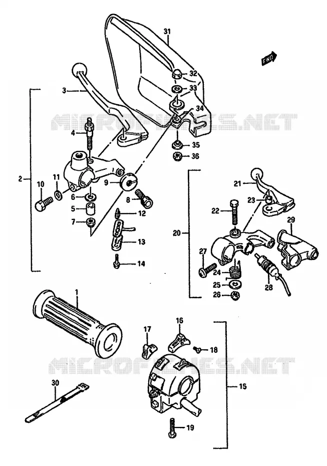LEFT SWITCH - HANDGRIP (MODEL J) Suzuki MOTO 750 DR 1988  DR750SJ(J/K)