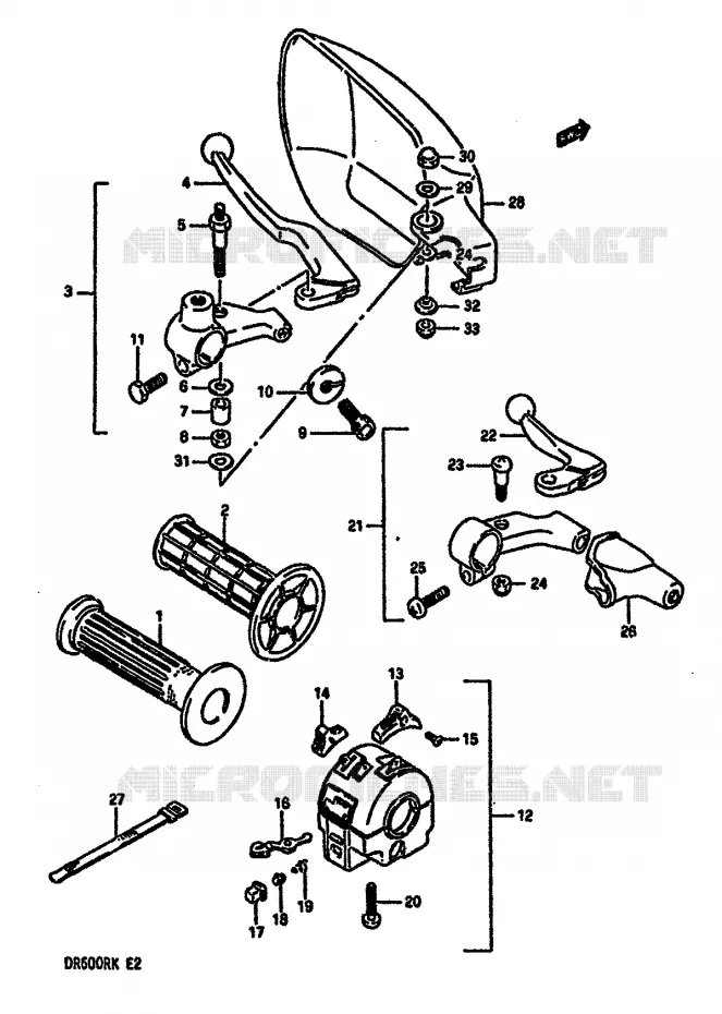 LEFT SWITCH - HANDGRIP (MODEL K) Suzuki MOTO 600 DR 1987  DR600RH(E2)