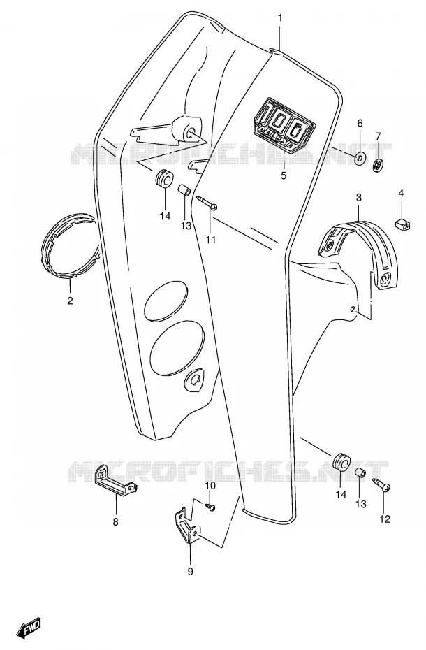 LEG SHIELD (MODEL X/Y) Suzuki SCOOTER 100 FB 1986  FB100DG(E71)