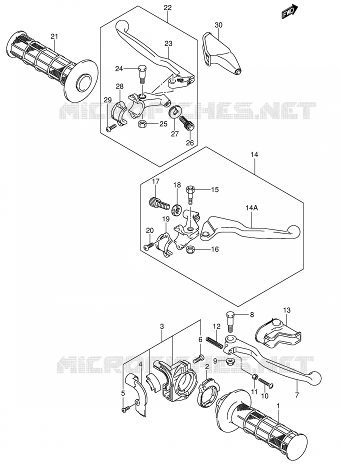 LEVERS - HANDGRIPS Suzuki MOTO 125 DR-Z 2007  DR-Z125LK7(E3/E28)
