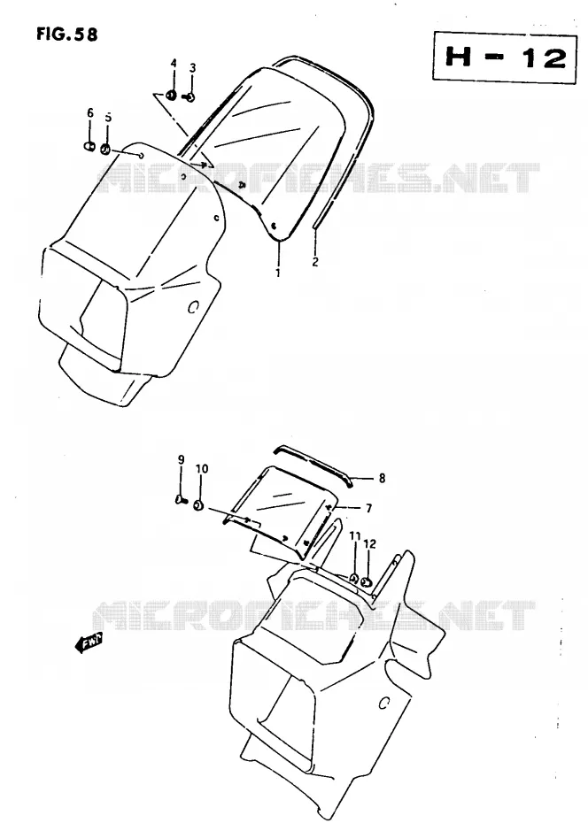 METER VISOR (DR500RG/RH) Suzuki MOTO 500 DR 1987  DR500SH(G/H/J)