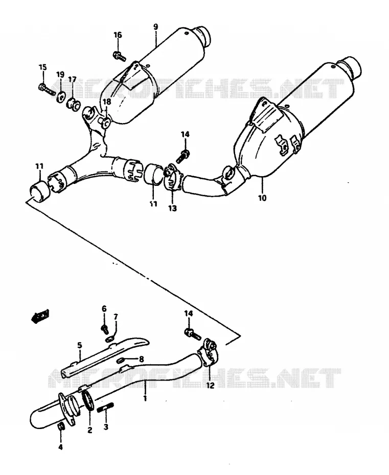MUFFLER Suzuki MOTO 650 DR 1990  DR650RSL(L/M)