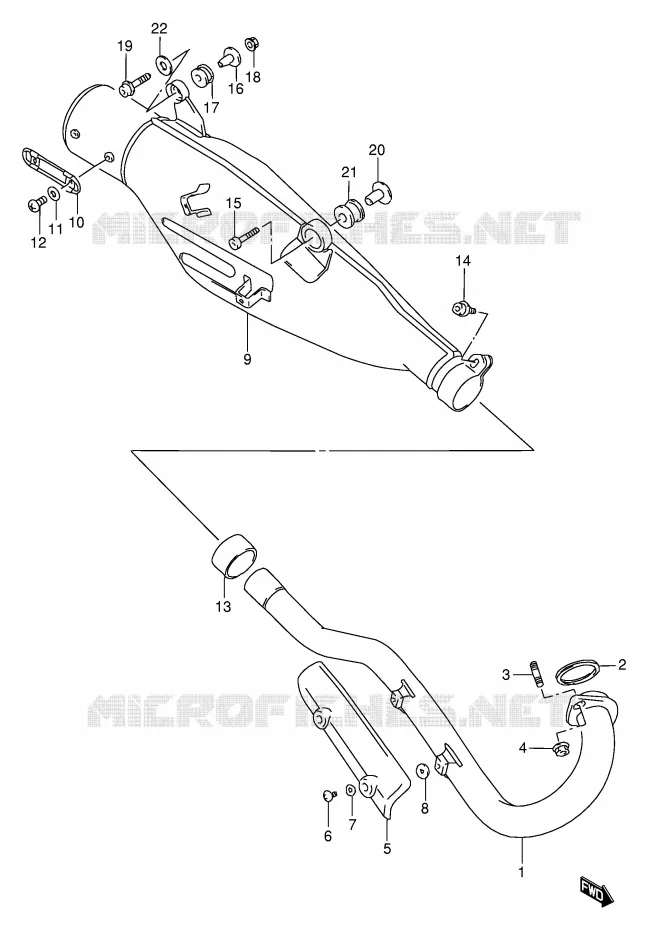 MUFFLER Suzuki MOTO 650 DR 1995  DR650RES(E2)