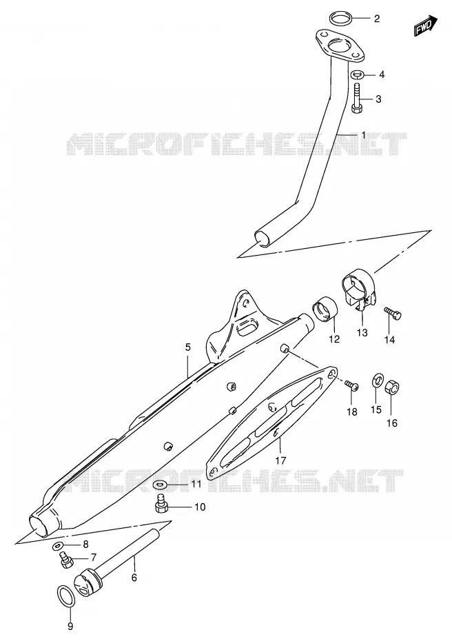MUFFLER Suzuki SCOOTER 50 FM 1994  FM50AR(E20)