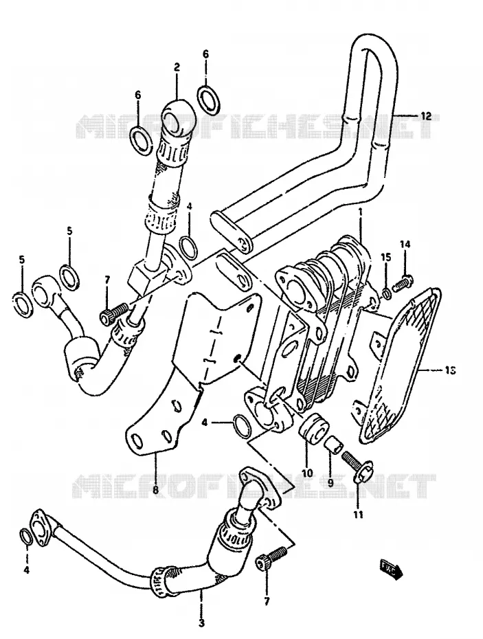 OIL COOLER (OPTIONAL,EXCEPT E18) Suzuki MOTO 350 DR 1993  DR350SHP(L/M/N/P/R)