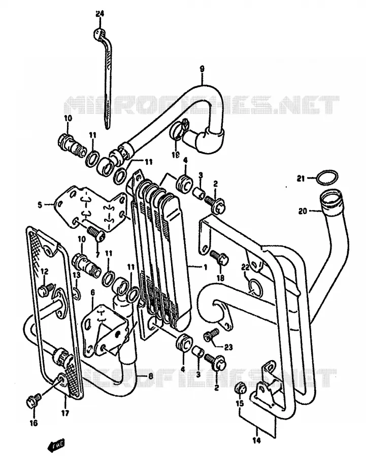 OIL COOLER Suzuki MOTO 650 DR 1993  DR650RUP(N/P/R)